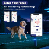 GPS Wireless Dog Fence Smart App Control Training Collar Adjustable Waterproof