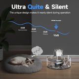 Glass Cat Water Fountain 2.7L Ultra Quiet BPA Free Auto Pet Fountain