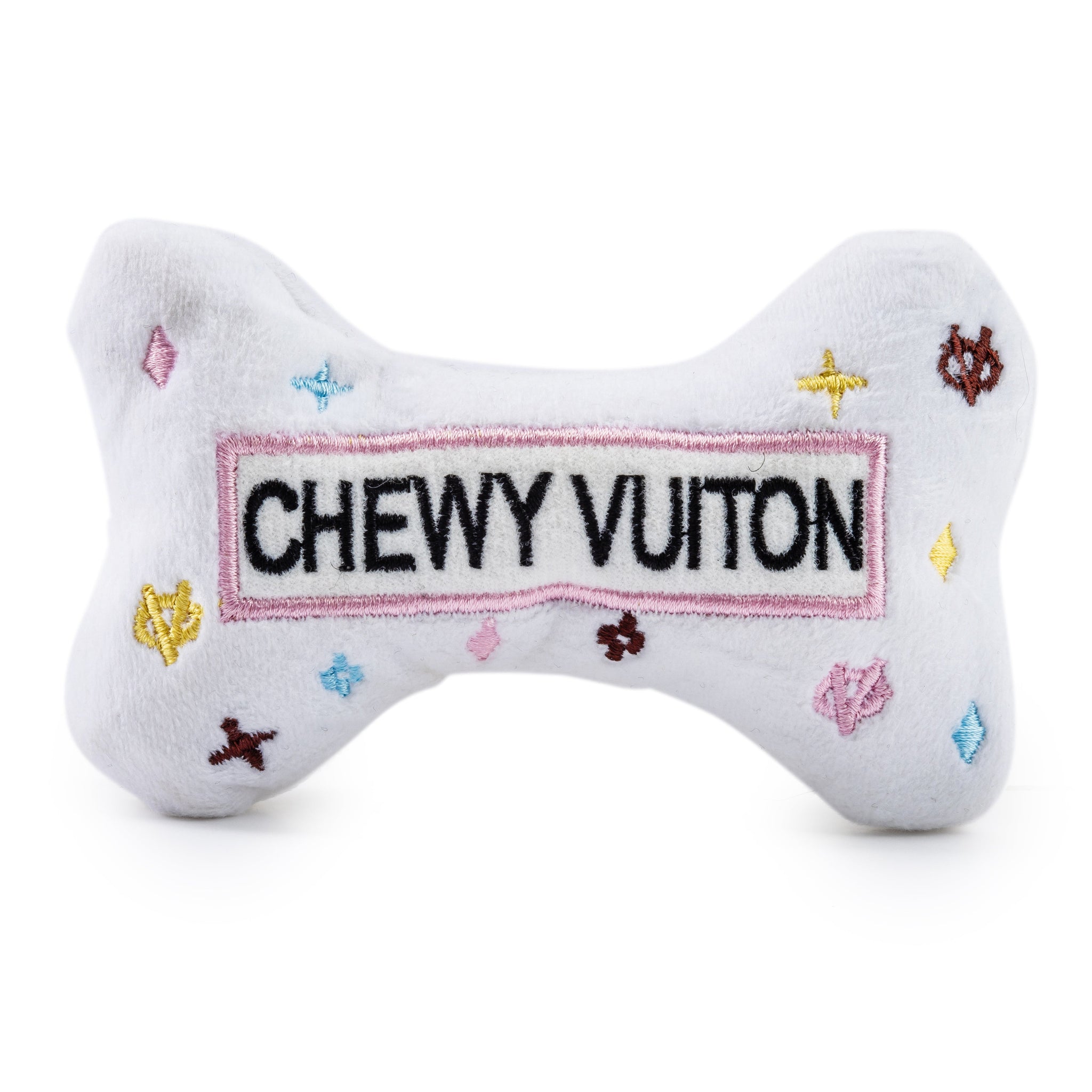 Chewy Vuiton Bone Plush Dog Toy