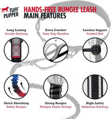 Hands Free Dog Leash Heavy Duty Bungee Waist Belt Reflective Training