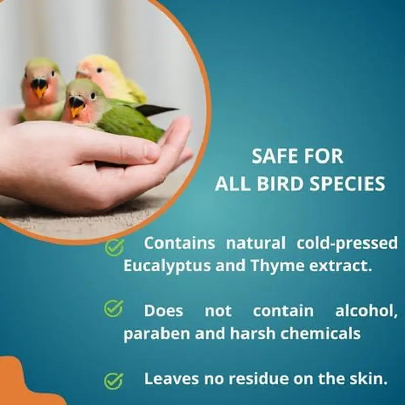 Herbal Bird Bath Spray Eucalyptus & Thyme for Healthy Feathers 8oz