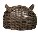Huntley Pet Wicker Cat Shaped Play House Pet Bed with Cushion