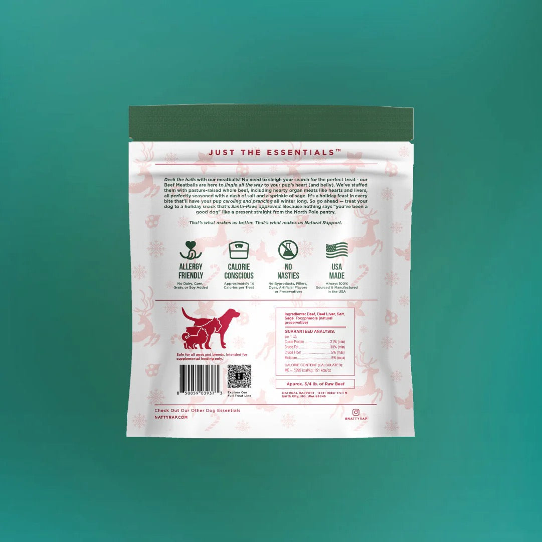 Natural Rapport The Only Holiday Feast Meatballs Dogs Need Dog Treats (3oz)