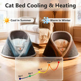 Indoor Heated & Cooling Cat Cave Bed with White Noise Smart Temperature Cat Bed