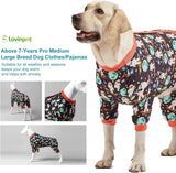 Large Dog Pajamas Space Astronaut Print Recovery Shirt UV Pullover
