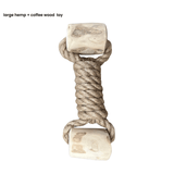 hemp rope + coffee wood toy