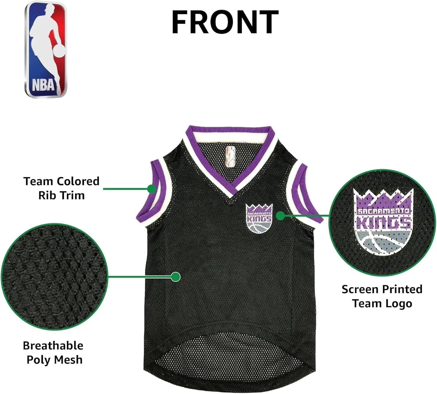 NBA Dog Jersey Officially Licensed Mesh Pet Basketball Jersey XS–XL- All Teams
