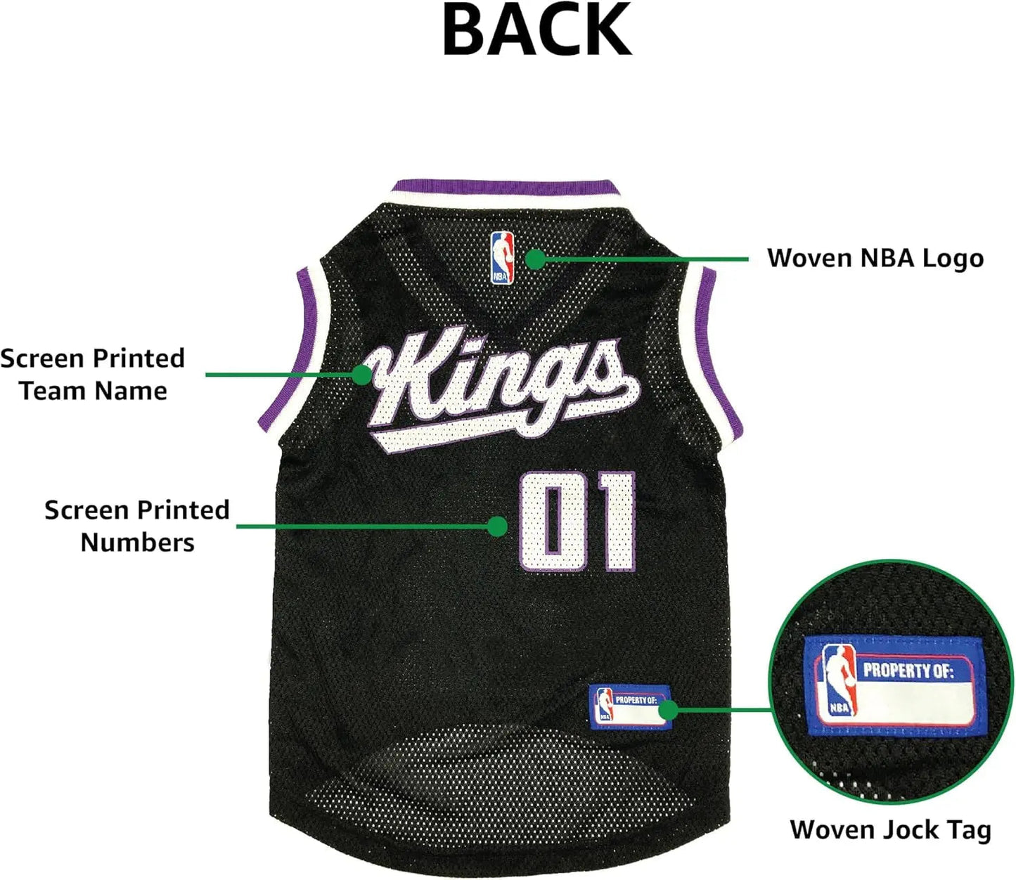 NBA Dog Jersey Officially Licensed Mesh Pet Basketball Jersey XS–XL- All Teams