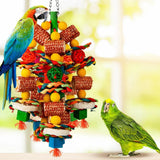Natural Corn Cob & Loofah Parrot Toy for Large Birds