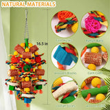 Natural Corn Cob & Loofah Parrot Toy for Large Birds