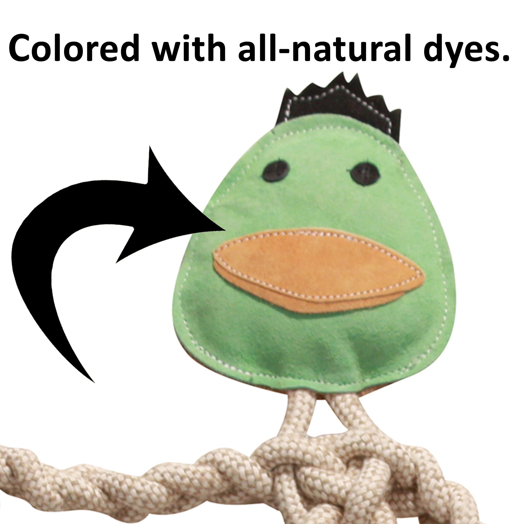 Natural Leather Wee Buddies Duck & Bunny Dog Chew Toys, 2 Pack