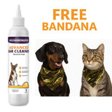 Piccardmeds4pets Advanced Ear Cleanser Alcohol Free for Dogs and Cats 8 oz. + FREE Bandana!