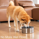 No Spill Dog Water Bowl 1 Gallon Stainless Steel Slow Feeder Non Slip