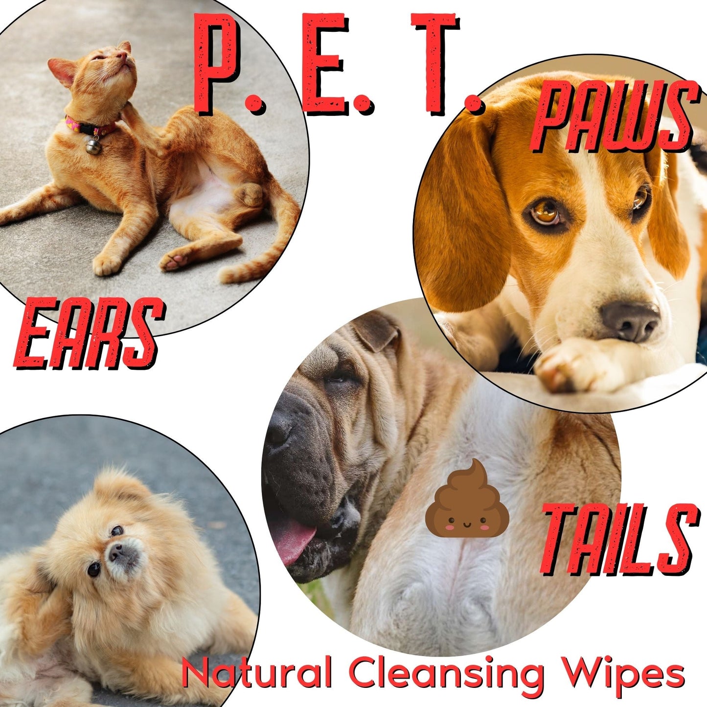 P.E.T. Paws, Ears & Tails Cleanser Wipes, 80 Count