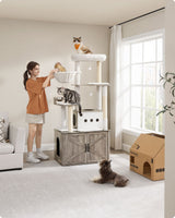66.9-Inch Cat Tower with Litter Box Enclosure