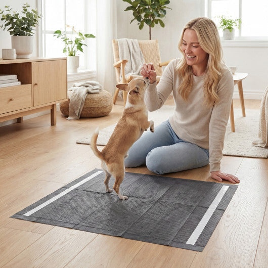 24" x 24" Charcoal?Dog Pee Pads 6-Layer for Dogs-Black - Color: Black