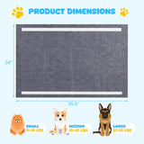 35.5" x 24" Charcoal?Dog Pee Pads 6-Layer for Dogs-Black