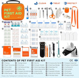 Pet First Aid Kit for Dogs & Cats with Thermometer, Tick Remover & Manual
