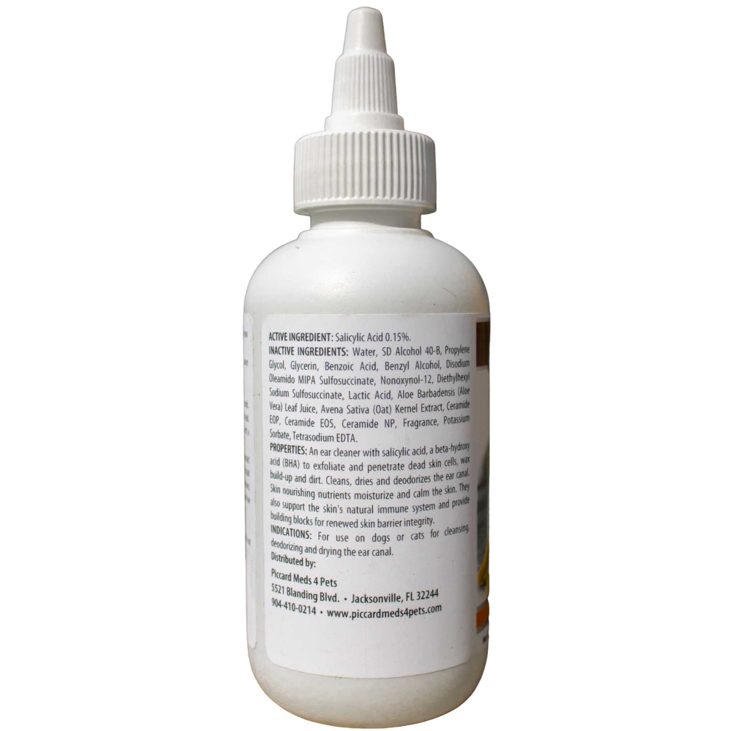 Piccardmeds4pets Advanced Ear Cleansing Solution 4oz Salicylic Acid Aloe Dogs Cats + FREE Bandana!