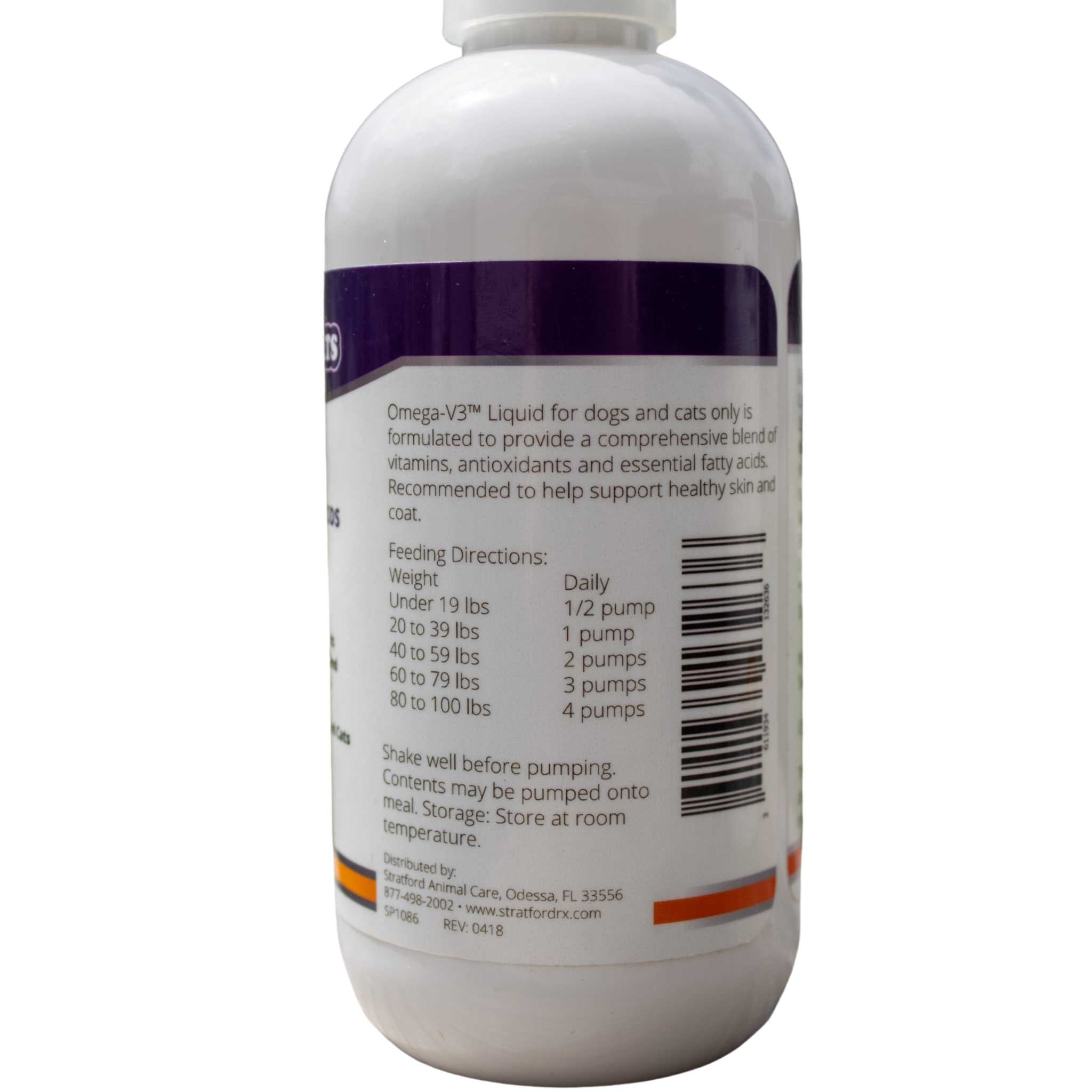 Piccardmeds4pets Derma-3 Liquid Omega-3 Supplement - 8oz Pump Bottle for Dogs & Cats + FREE Bandana!