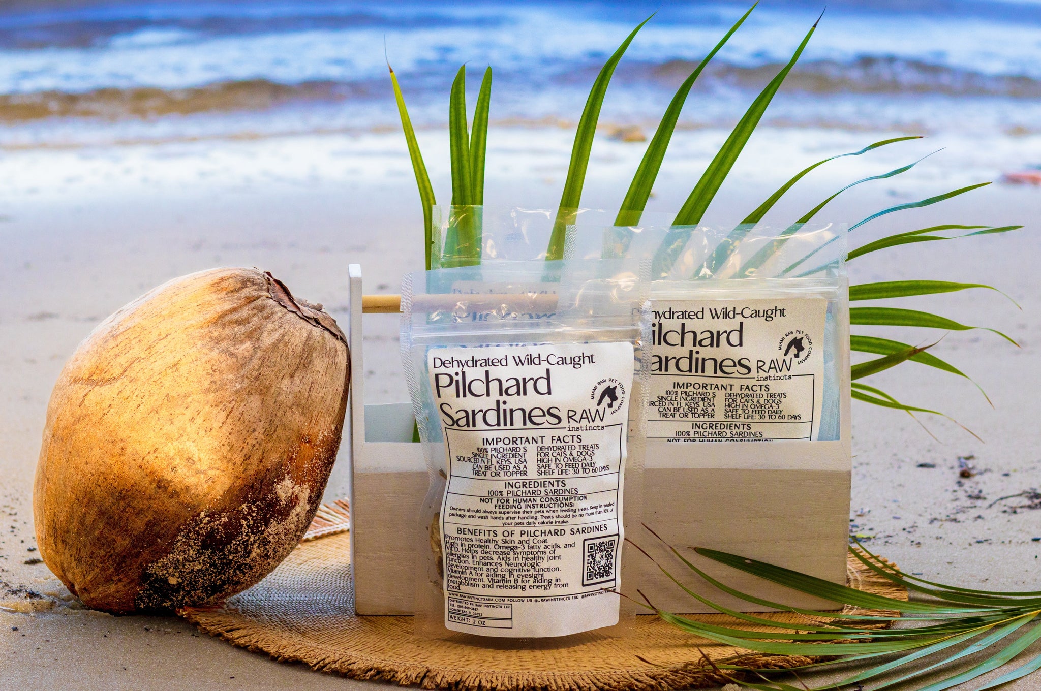 Dehydrated Wild Caught Pilchard Sardines for Cats & Dogs — 100% Single Ingredient | Raw Instincts Florida | 2 oz