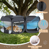 Portable Cat & Dog Playpen 2-in-1 Foldable Indoor Pet Tent Large Collapsible