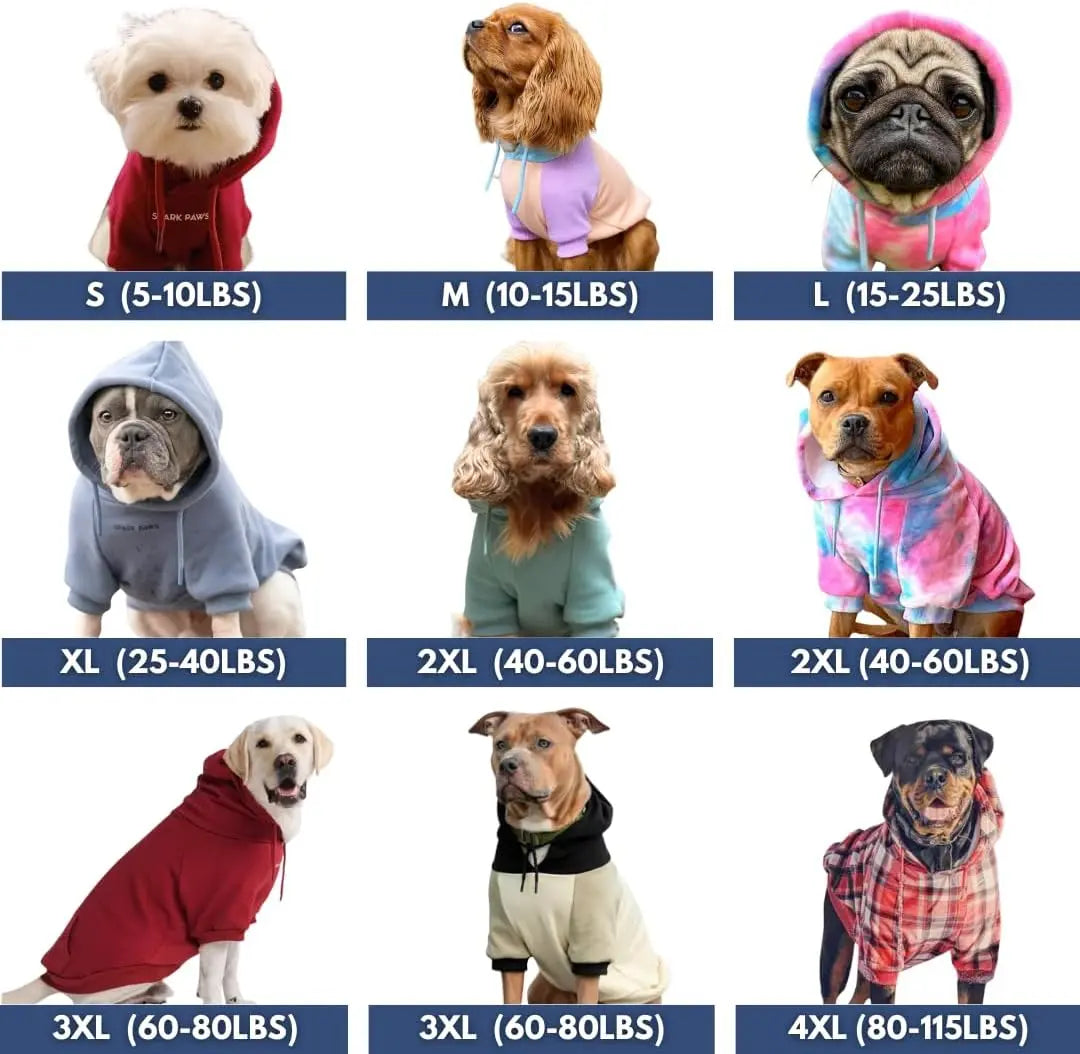Premium Dog Hoodie – Soft Fleece Stretch Hoodie for Small to Large Dogs S–5XL