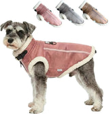 Retro Aviator Dog Jacket Faux Leather Sherpa Coat XS-3XL Winter