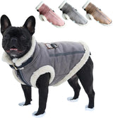 Retro Aviator Dog Jacket Faux Leather Sherpa Coat XS-3XL Winter