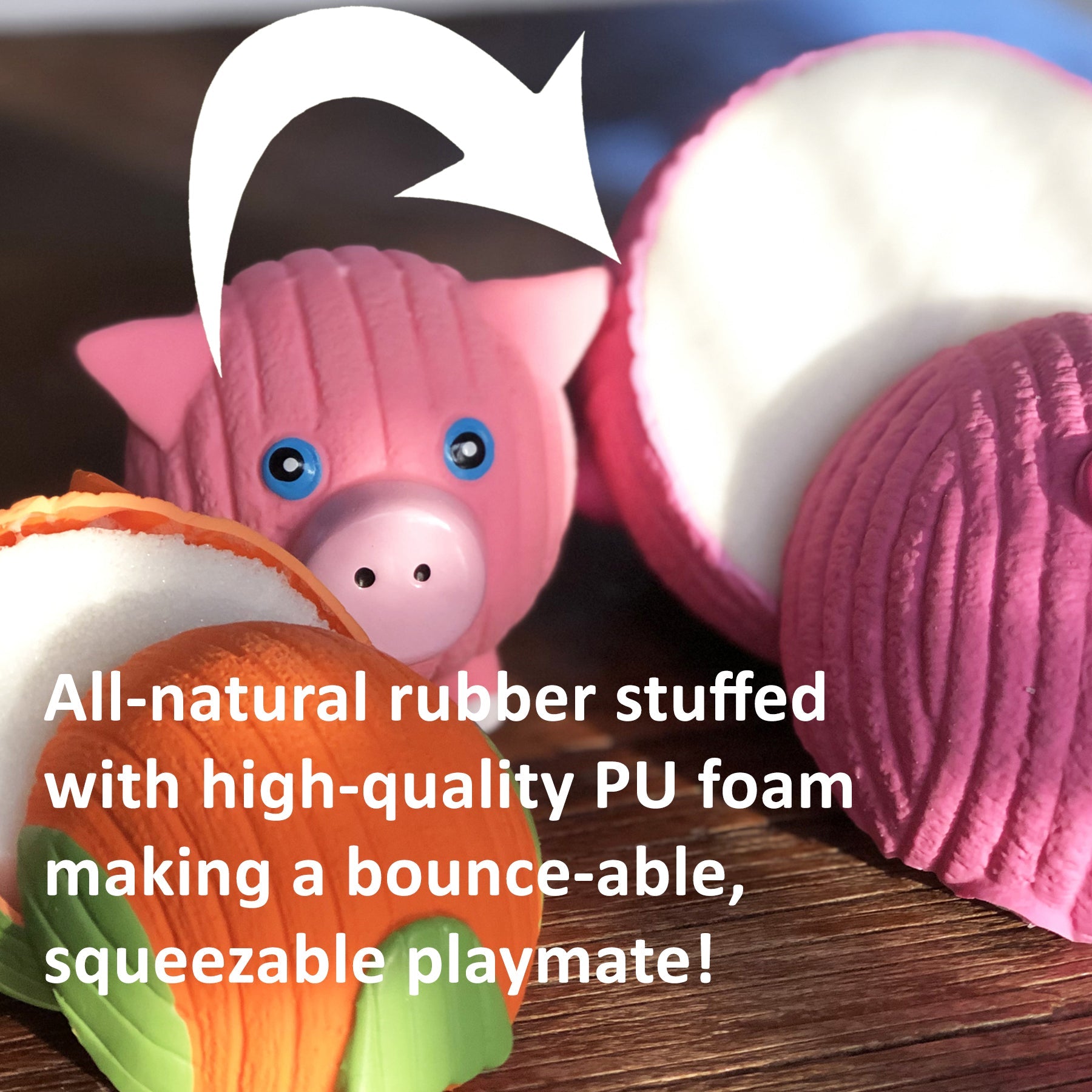 Huggle-Fusion® McCracken Lobsta Plush & Latex Dog Toy