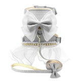 Cute Bowknot Cat Harness Dress with Leash