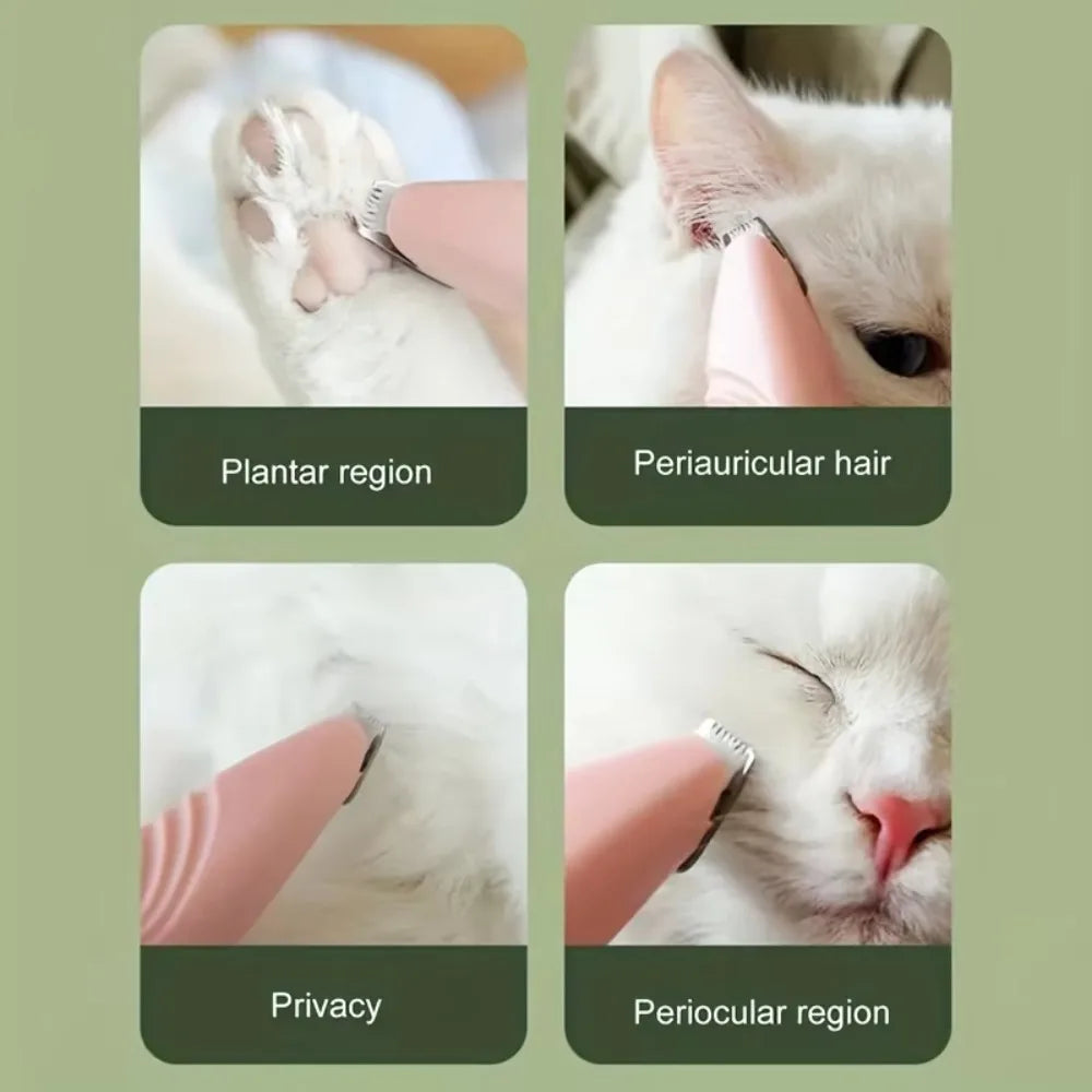 Electric Pet Trimmer for Cats & Dogs – Quiet USB Trimmer