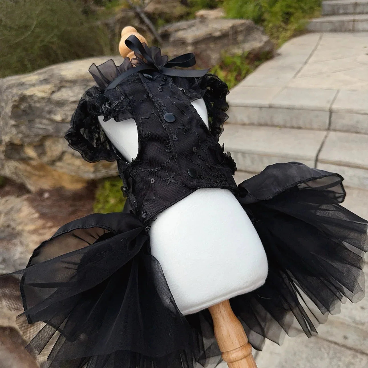 The Midnight Princess Gown - Luxury Black Lace Dress
