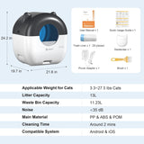 Self Cleaning Cat Litter Box 76L Smart App Control Quiet Multi-Cat