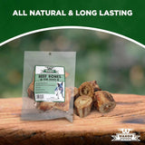 Smoked Beef Dog Bones 1.5" 4 Pack Natural Hickory Smoked Chews, natural
