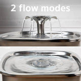 Stainless Steel Cat Water Fountain 95oz with 5-Stage Filtration & LED