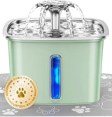 Stainless Steel Cat Water Fountain 95oz with 5-Stage Filtration & LED