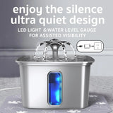 Stainless Steel Pet Water Fountain 95oz Quiet Automatic with Filters & Mat