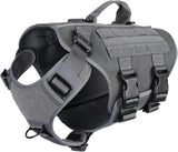 Tactical Dog Harness 6 Buckle No Pull MOLLE Vest Adjustable 3/4 Coverage