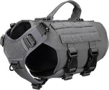 Tactical Dog Harness 6 Buckle No Pull MOLLE Vest Adjustable 3/4 Coverage