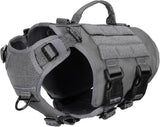 Tactical Dog Harness 6 Buckle No Pull MOLLE Vest Adjustable 3/4 Coverage