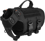 Tactical Dog Harness 6 Buckle No Pull MOLLE Vest Adjustable 3/4 Coverage