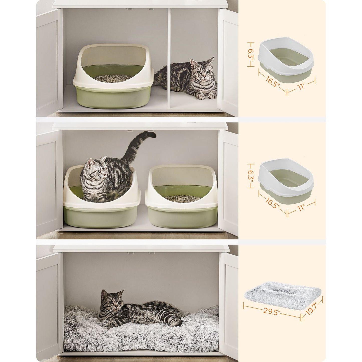Cat Litter Box Enclosure with Removable Divider