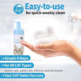 Waterless Cat Shampoo Foam & Brush Kit No Rinse Hypoallergenic 5oz