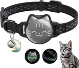 Waterproof Reflective AirTag Cat Collar, Breakaway Safety GPS Holder for Cats