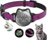 Waterproof Reflective AirTag Cat Collar, Breakaway Safety GPS Holder for Cats