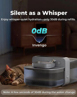 Wireless Cat Water Fountain No Filter Stainless Steel 3.5L Quiet Auto