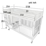 Large Pet Cage with Storage Rack Black and Beige