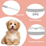 Crystal Cat Collar Elastic Pet Necklace