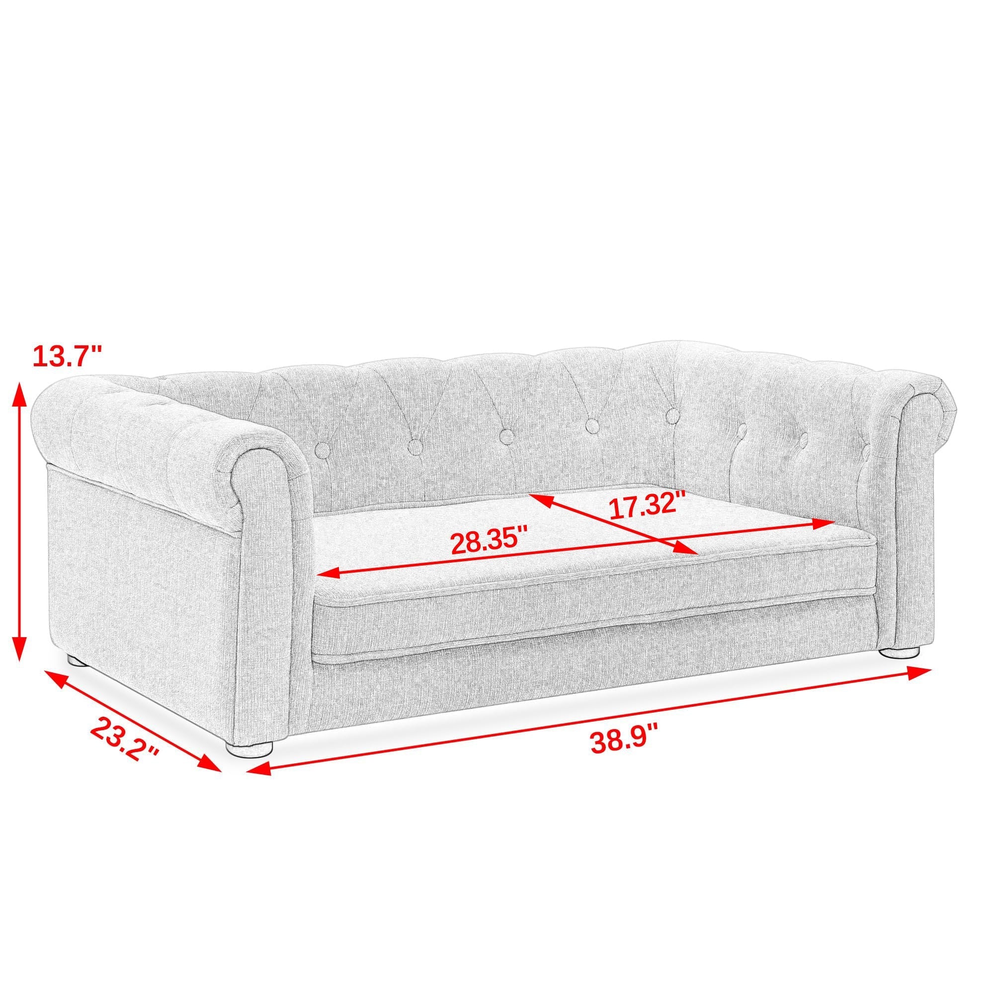 Elegant Rectangle Pet Bed Durable Elevated Dog Sofa Bed